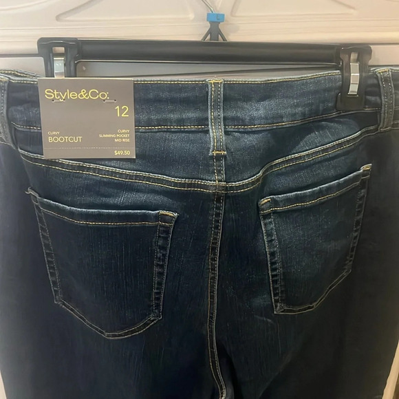 Style & Co Bootcut Blue Jeans. NWT. Size 12 Curvy fit. - Picture 3 of 3